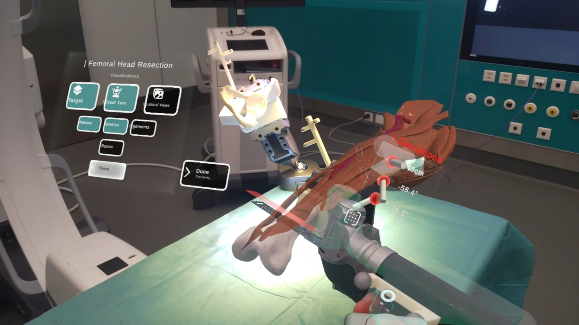 AR-guided surgical simulation with real-time anatomical overlays